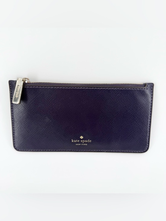 kate spade Handbags - Kate Spade Deep Purple Saffiano Leather Zippered Money/Card Pouch (S362) 7”x3.5”